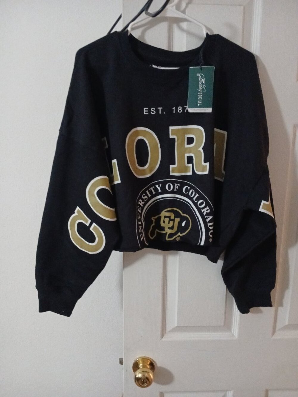 University of Colorado cropped sweatshirt